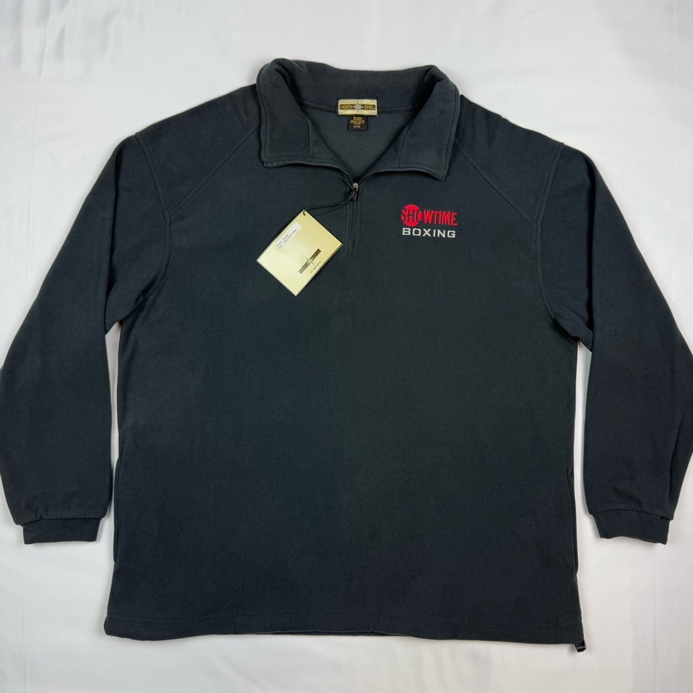 Showtime Boxing Mens Pullover Fleece Jacket XL 1/4 Zip Dark Charcoal Grey B6